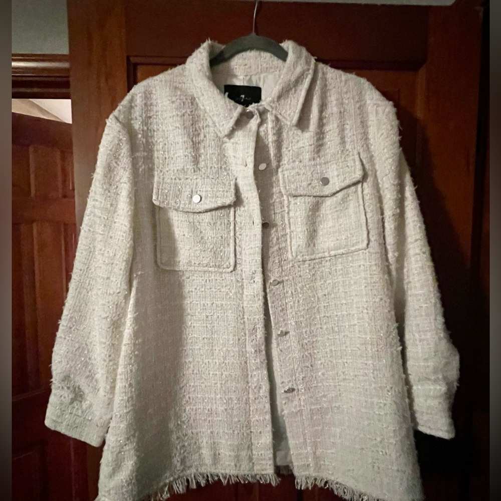 7 For All Mankind Jacket Womens Size Large White